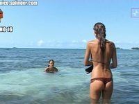 Italian television show bikini women in the beach