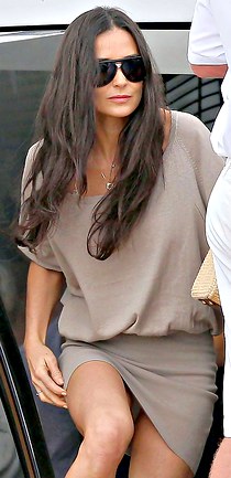 Long haired Demi Moore upskirting