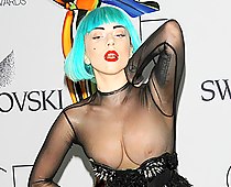Lady Gaga down blouse tits